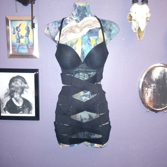 Pleasure Bound strap mesh/stretchy dress - Picture 1 of 4